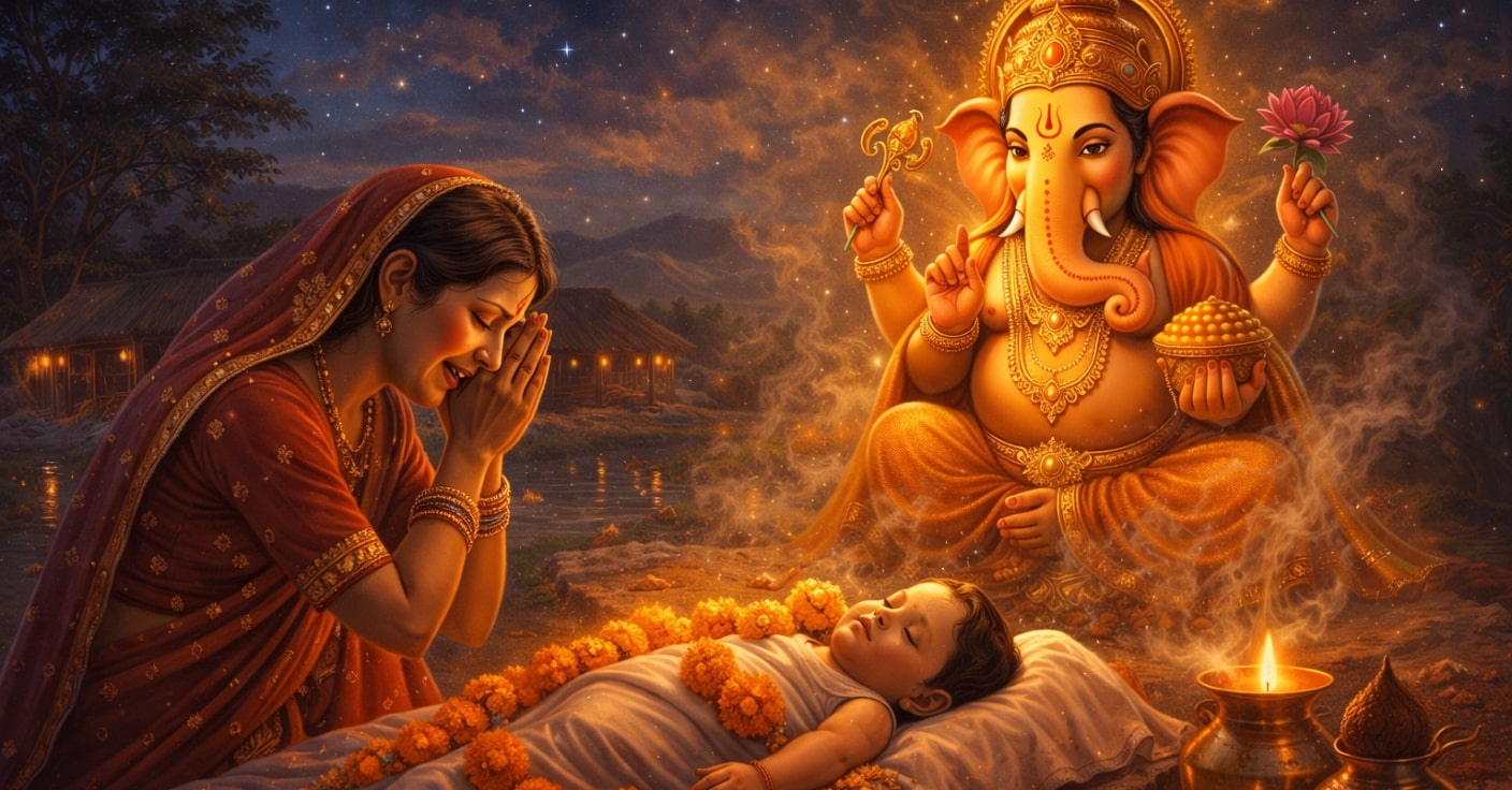 You are currently viewing Sakat Chauth Vrat Katha: संतान सुख और गणेश कृपा की पौराणिक कहानी